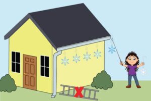Hanging Snowflake Ornaments From Your Gutters