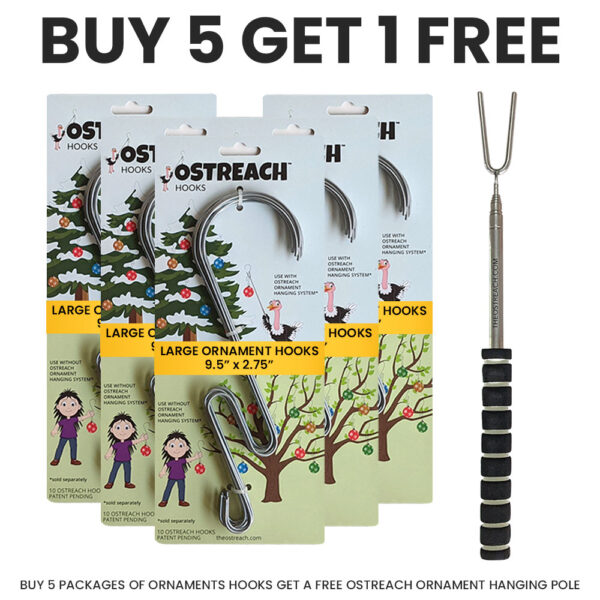 Ornament Hooks with Pole - 5 Pack